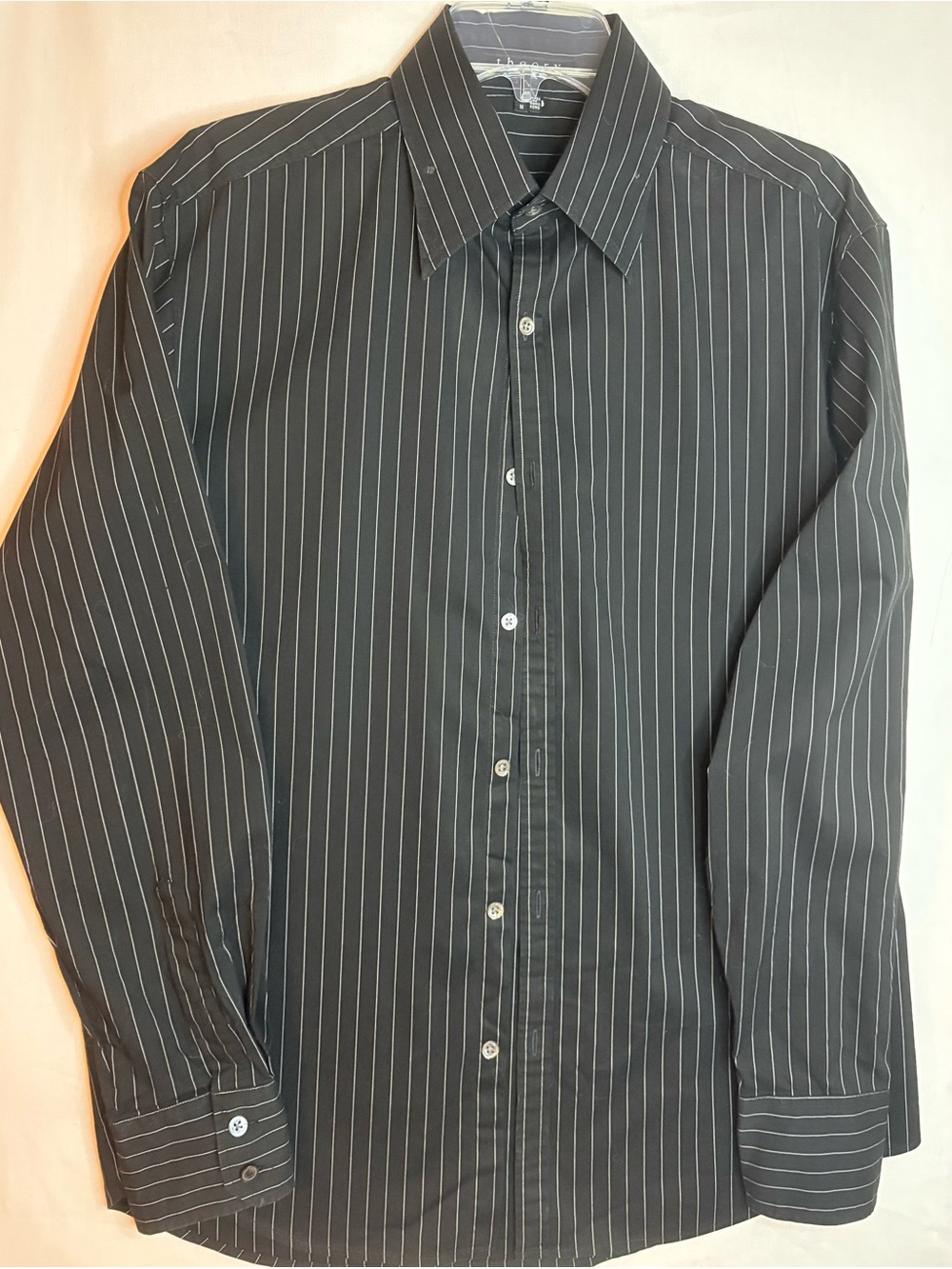 Theory Black Top with Thin White Stripes